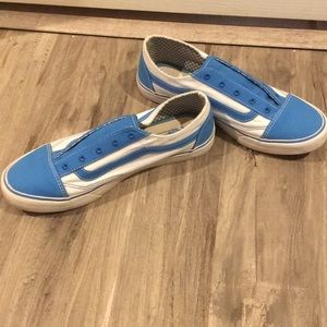 Cerulean Blue Laceless Vans (slip ons)